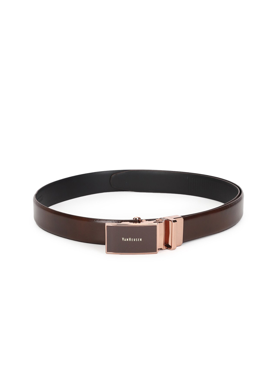 

Van Heusen Men Brown Textured Leather Belt