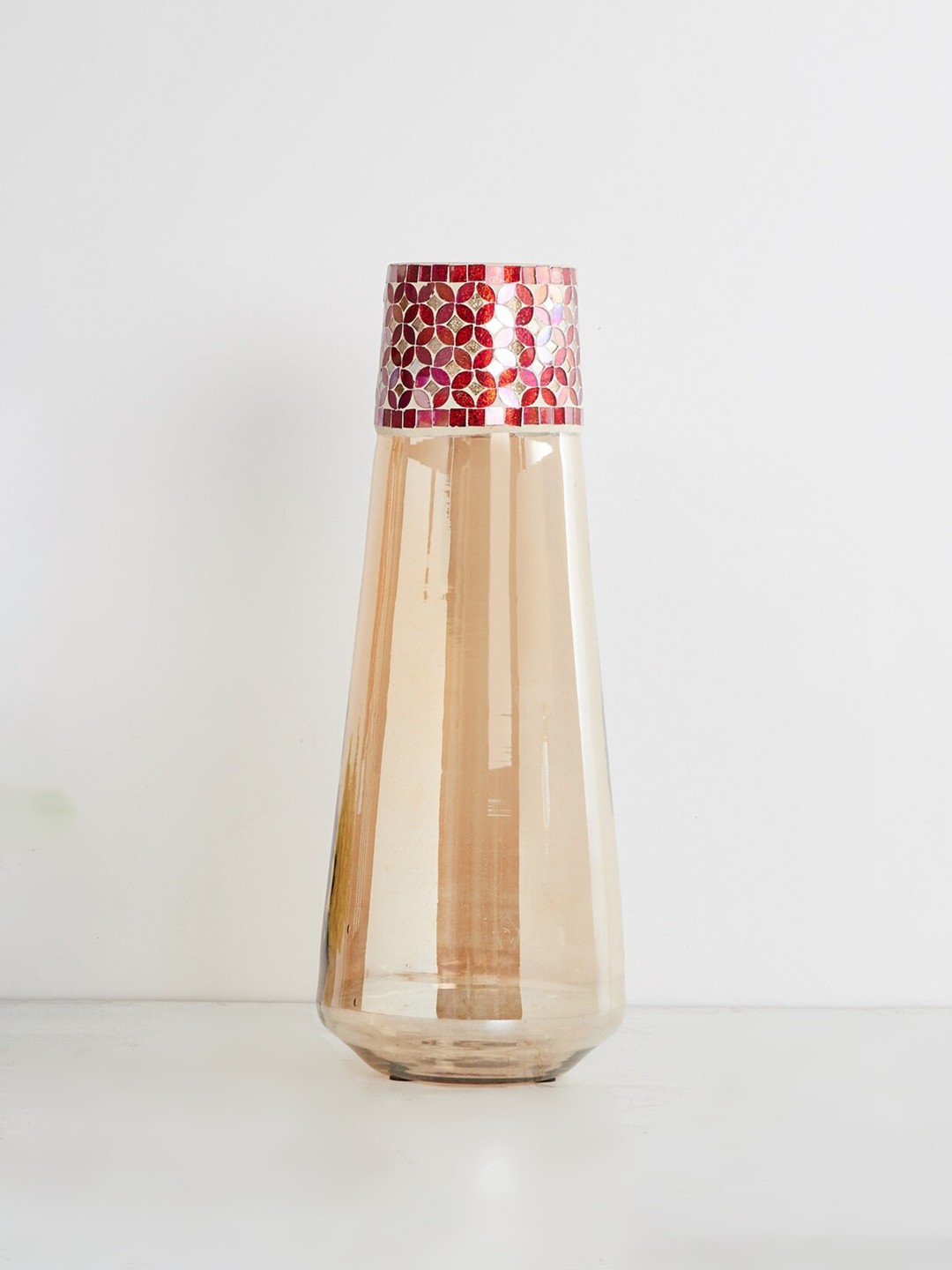 

Home Centre Beige & Red Ajmar Kay Mirrorwork Vase