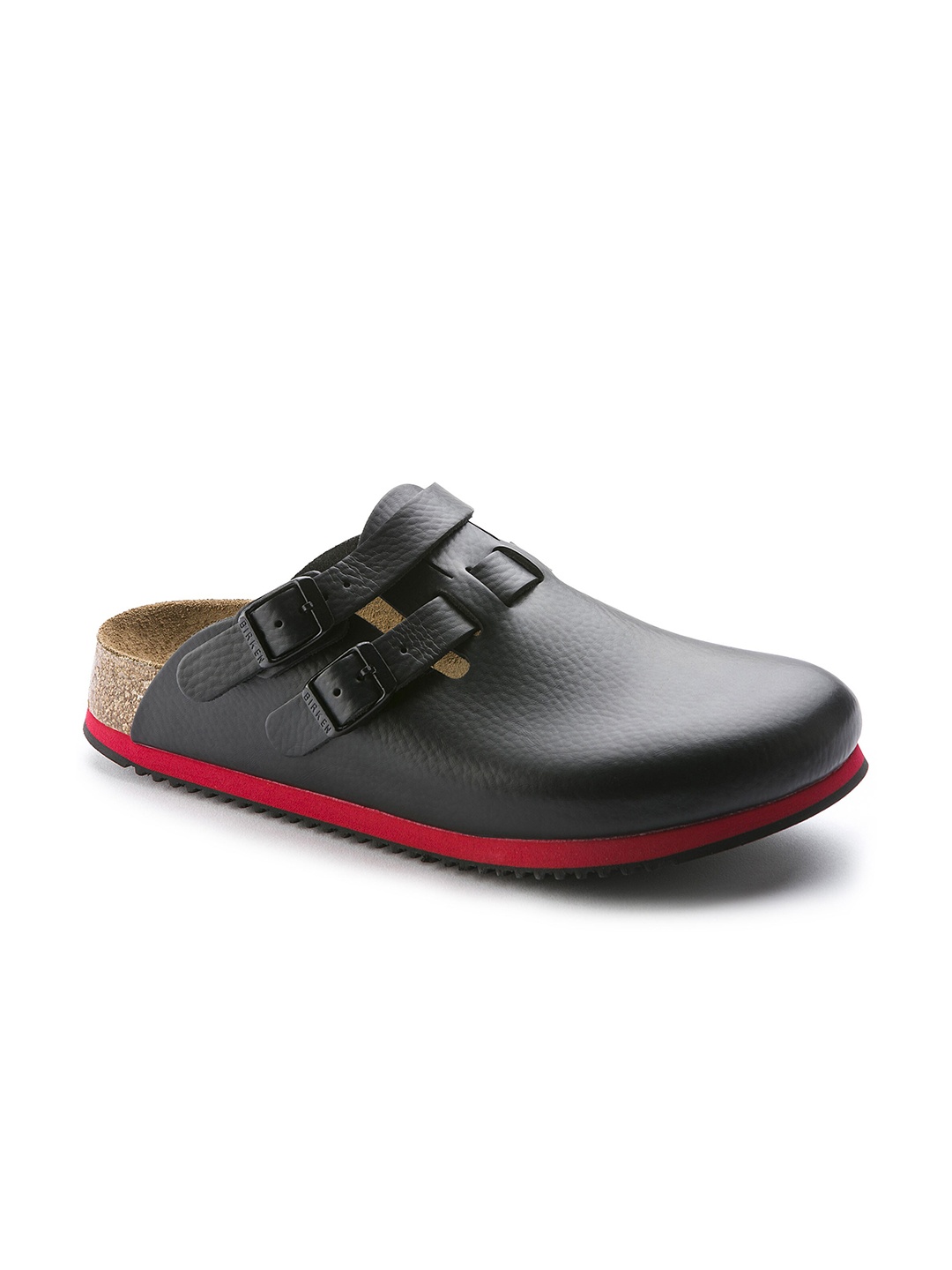 

Birkenstock Kay SL Soft Footbed Black Leather Regular Clogs Sandals