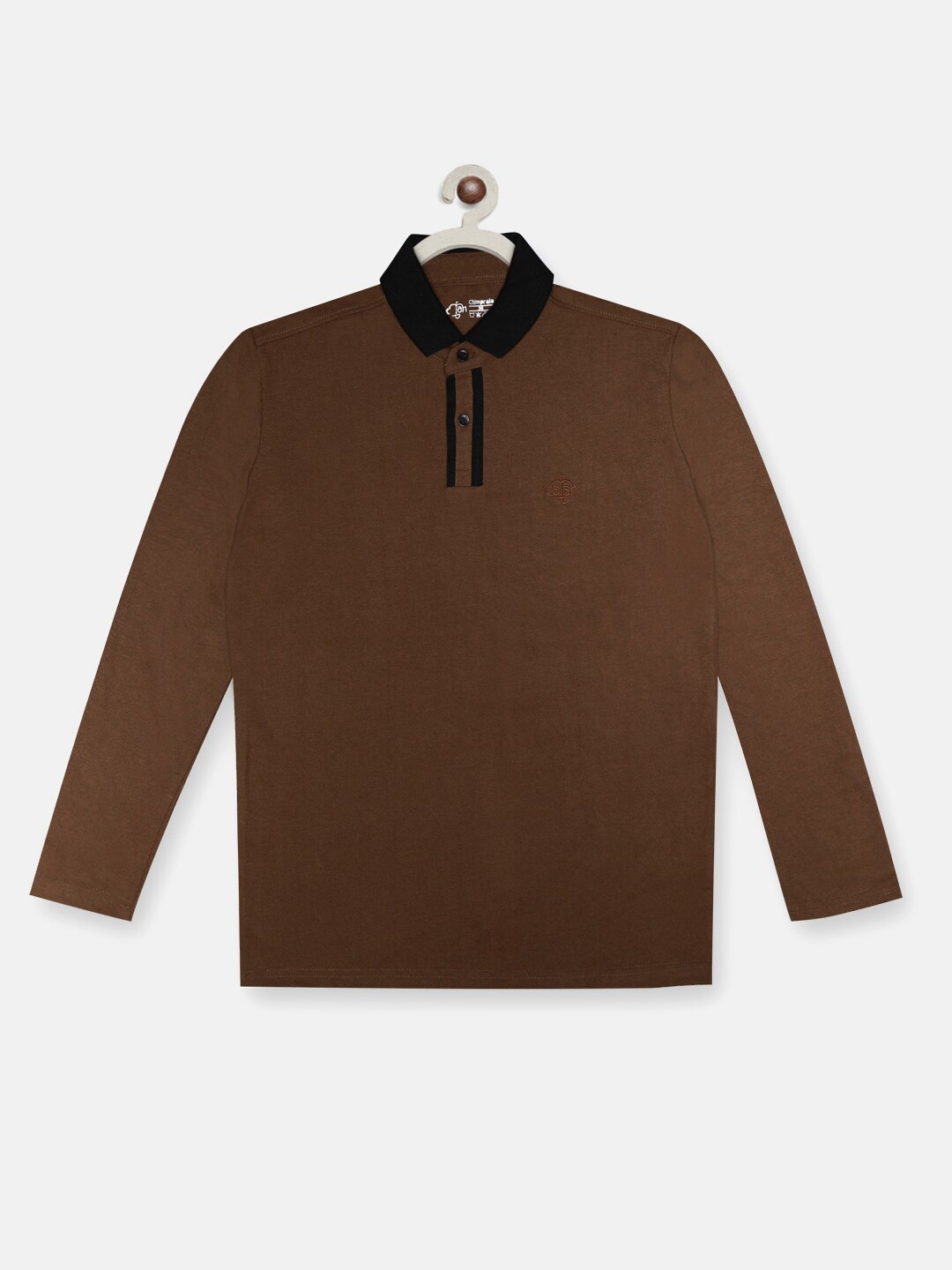 

CHIMPRALA Boys Brown Polo Collar T-shirt