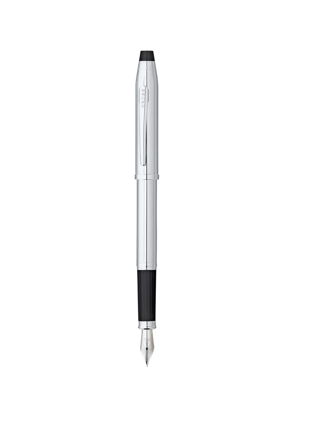 

Cross Silver-Toned & Black Century Chrome Fountain Pen with Box