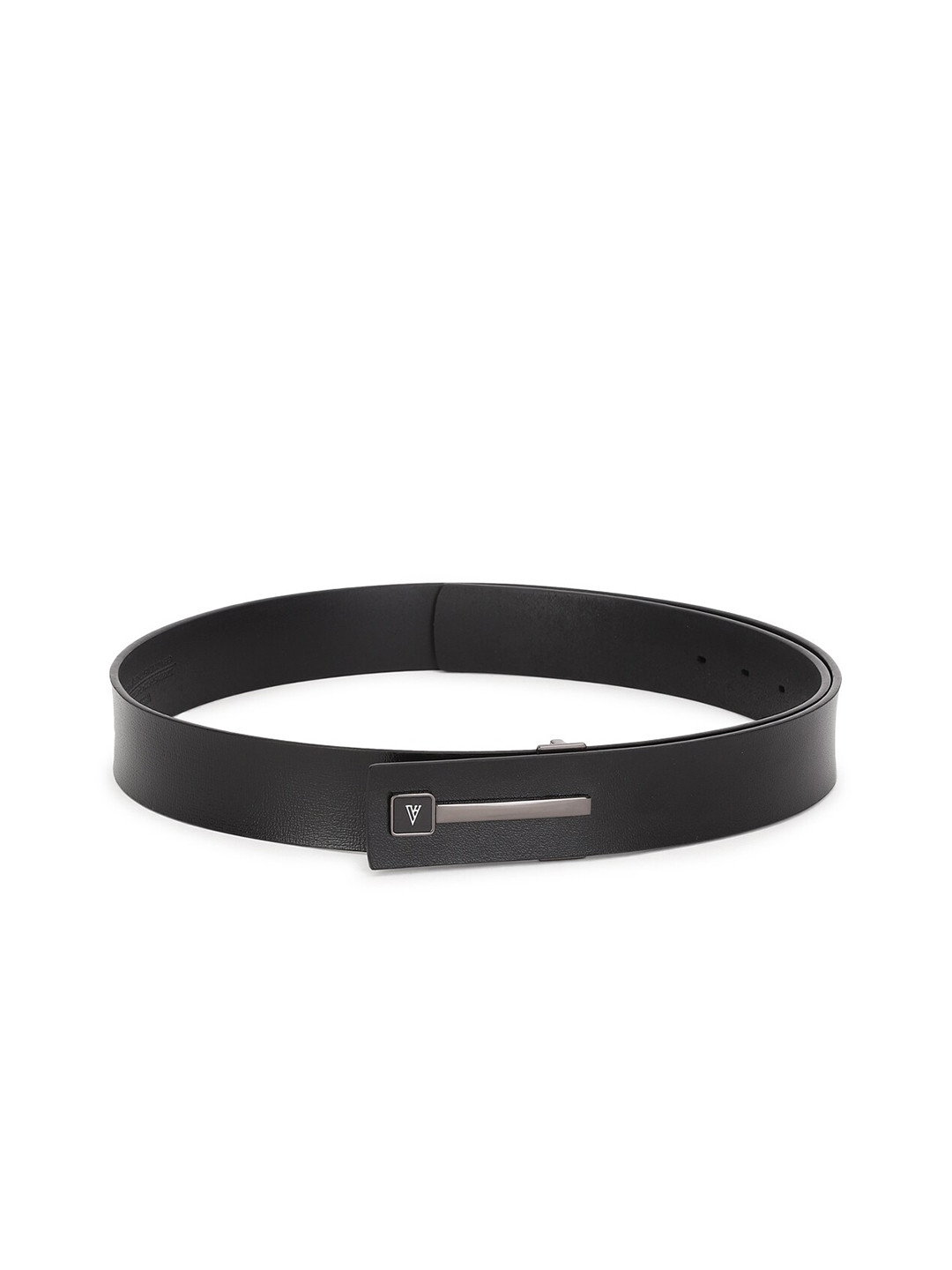 

Van Heusen Men Black Leather Textured Belt