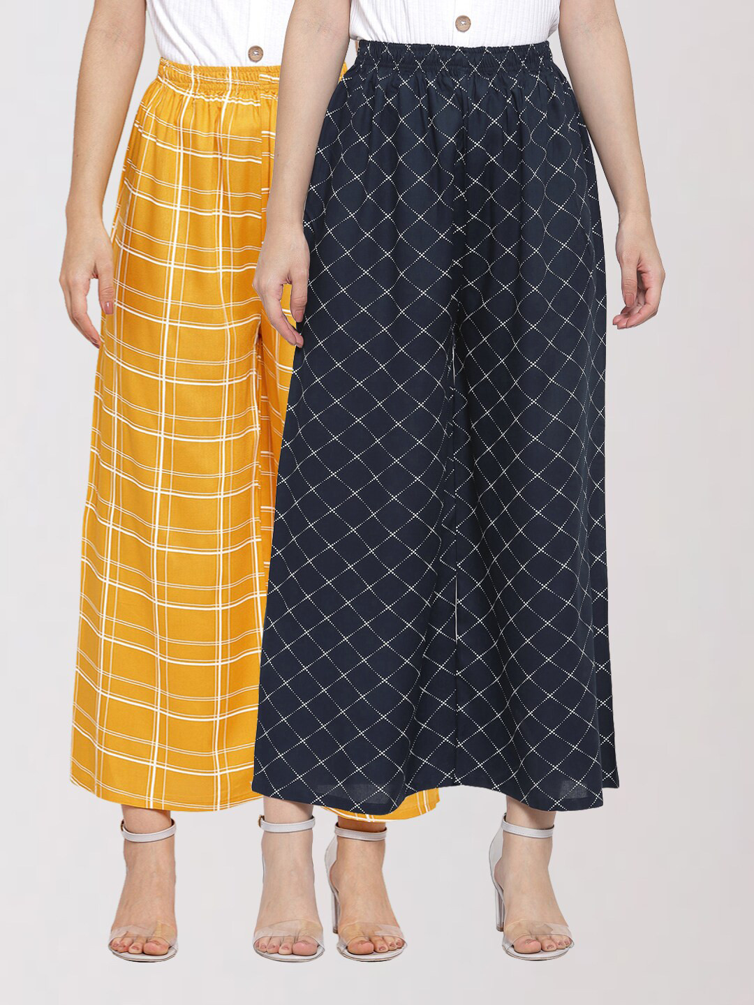 

KLOTTHE Women Set of 2 Wide Leg Palazzos, Black