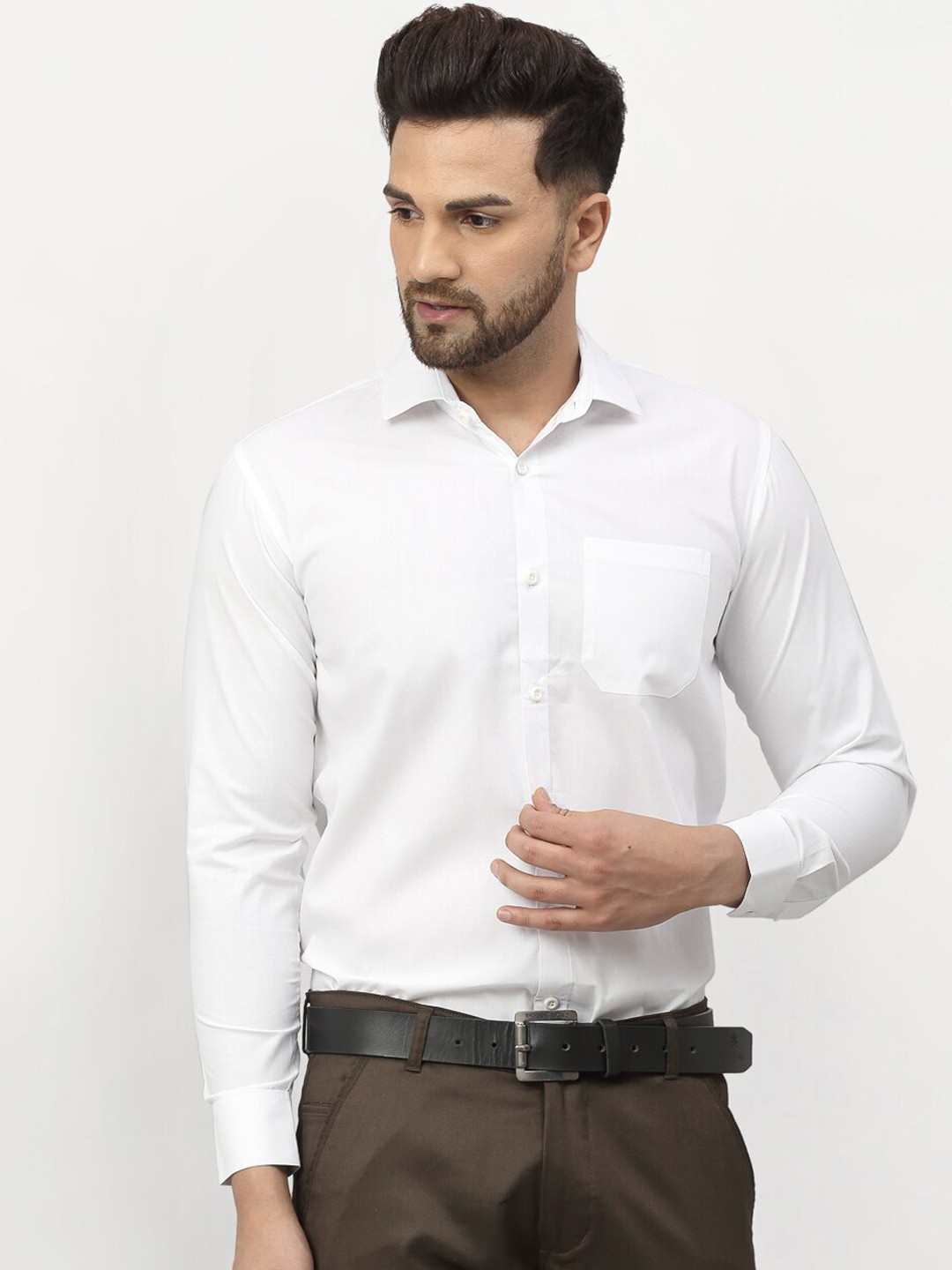 

JAINISH Men White Solid Regular Fit Formal Shirt