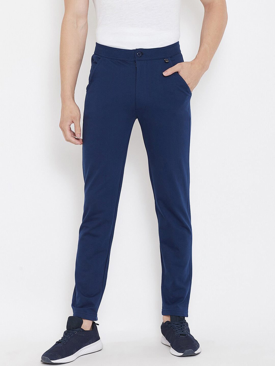 

Okane Men Blue Solid Track Pants