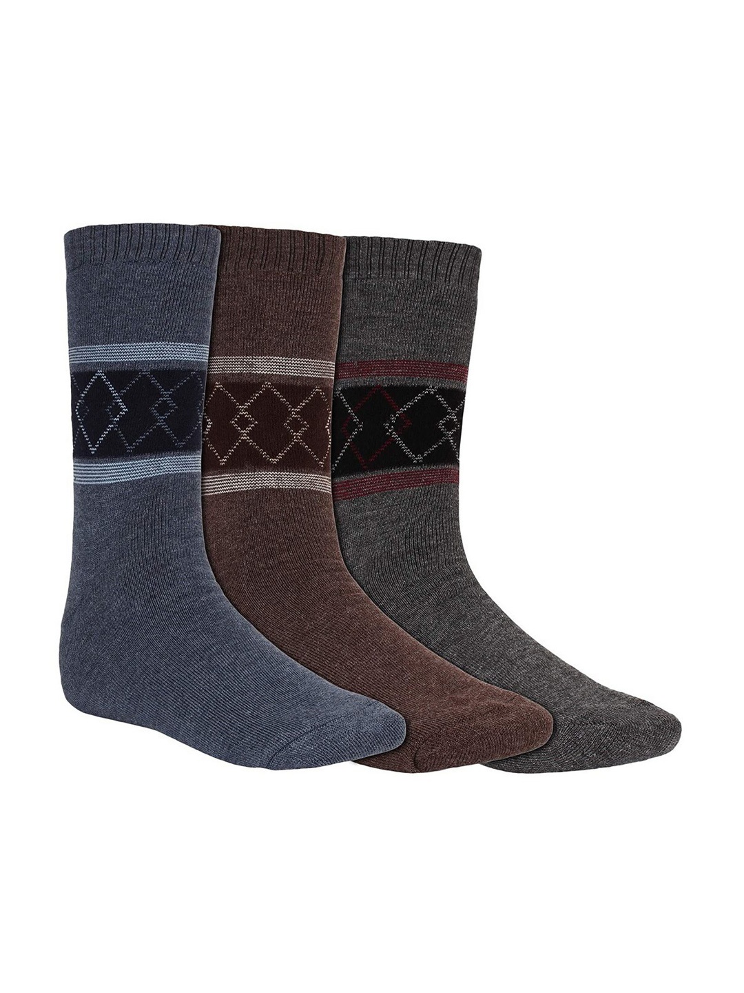 

Creature Men Pack Of 3 Patterned Calf-Length Socks, Blue