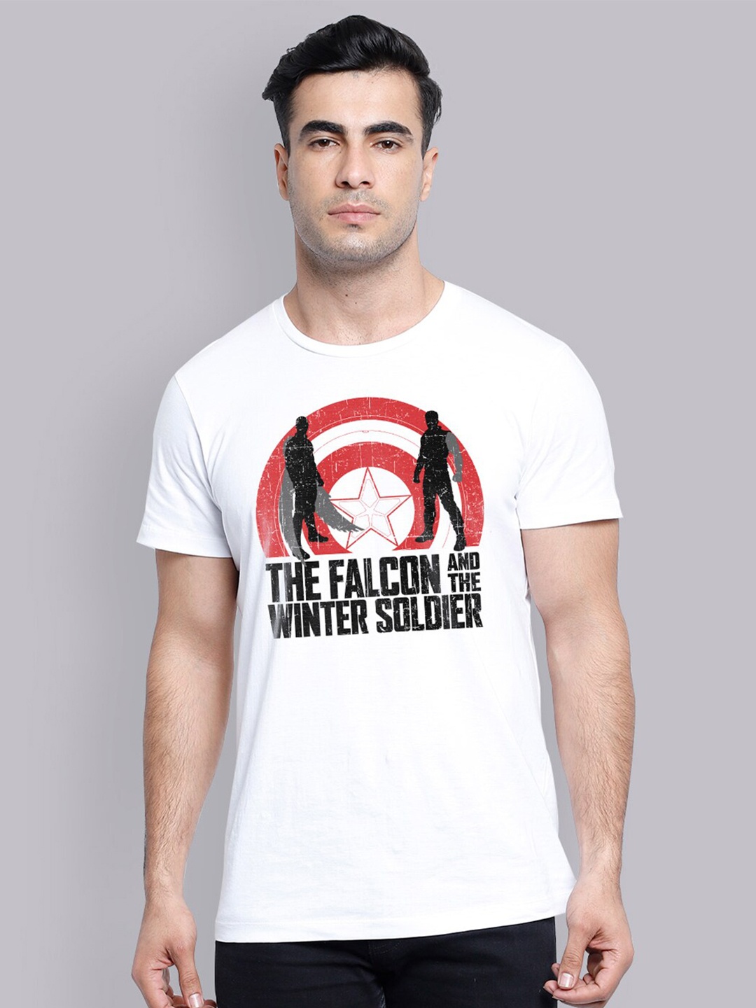 

Free Authority Men White The Falcon & The Winter Soldier Printed T-shirt