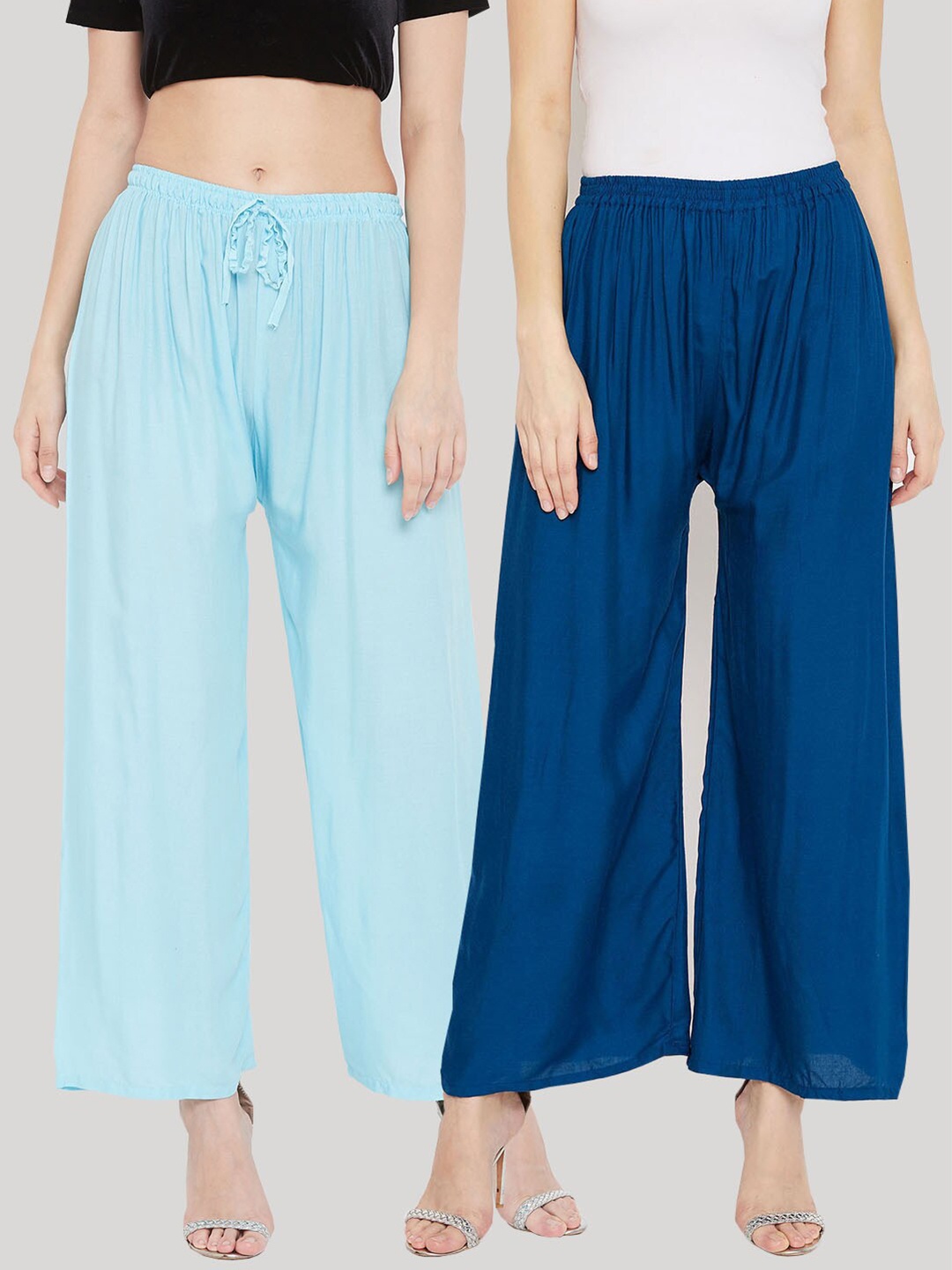 

Clora Creation Women Blue 2 Knitted Palazzos