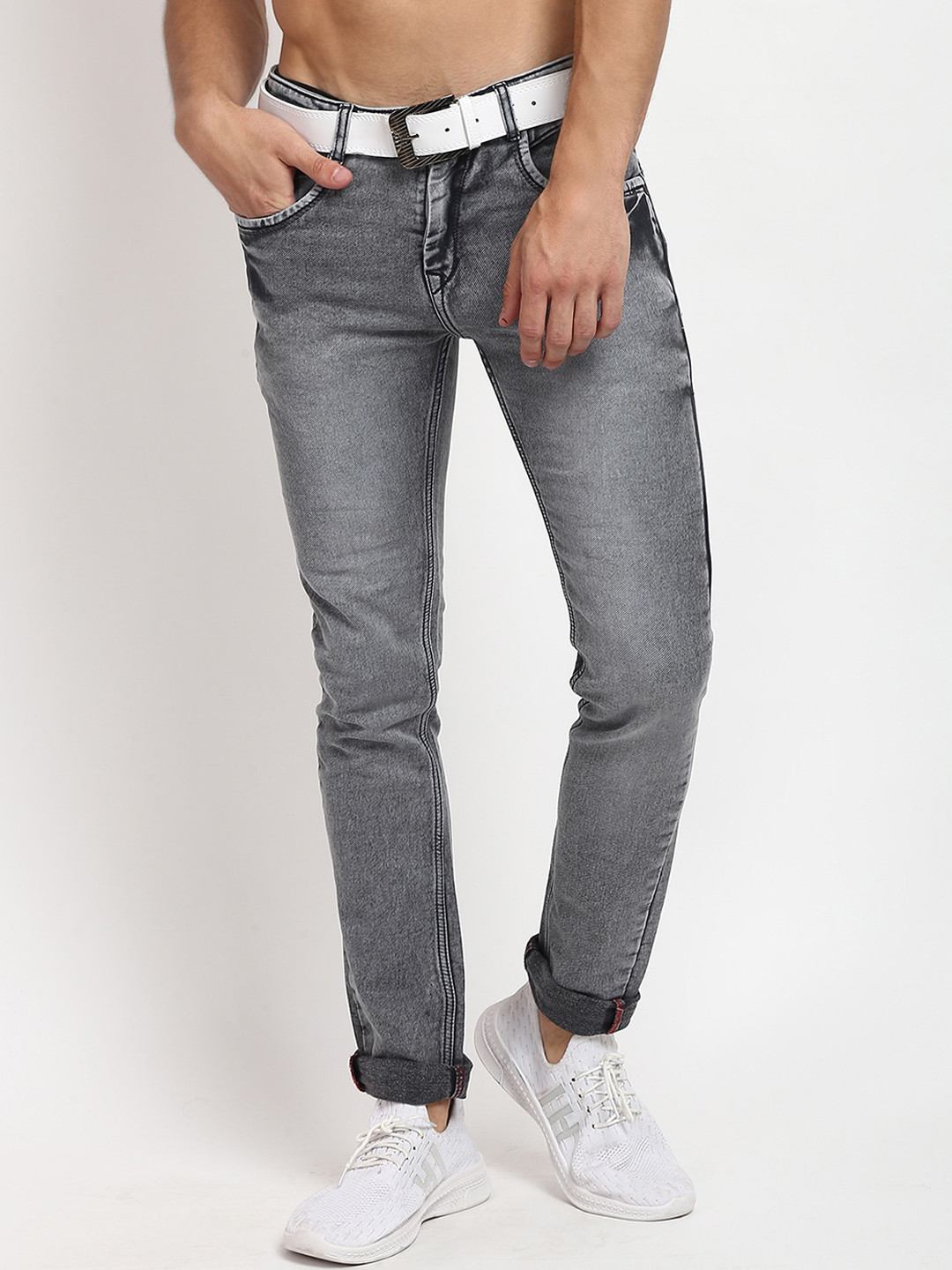 

V2 Value & Variety Men Grey Heavy Fade Jeans