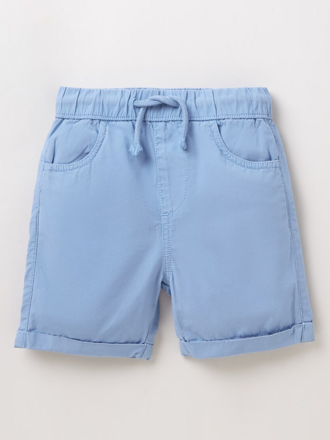

Ed-a-Mamma Boys Blue Solid Regular Fit Regular Sustainable Shorts