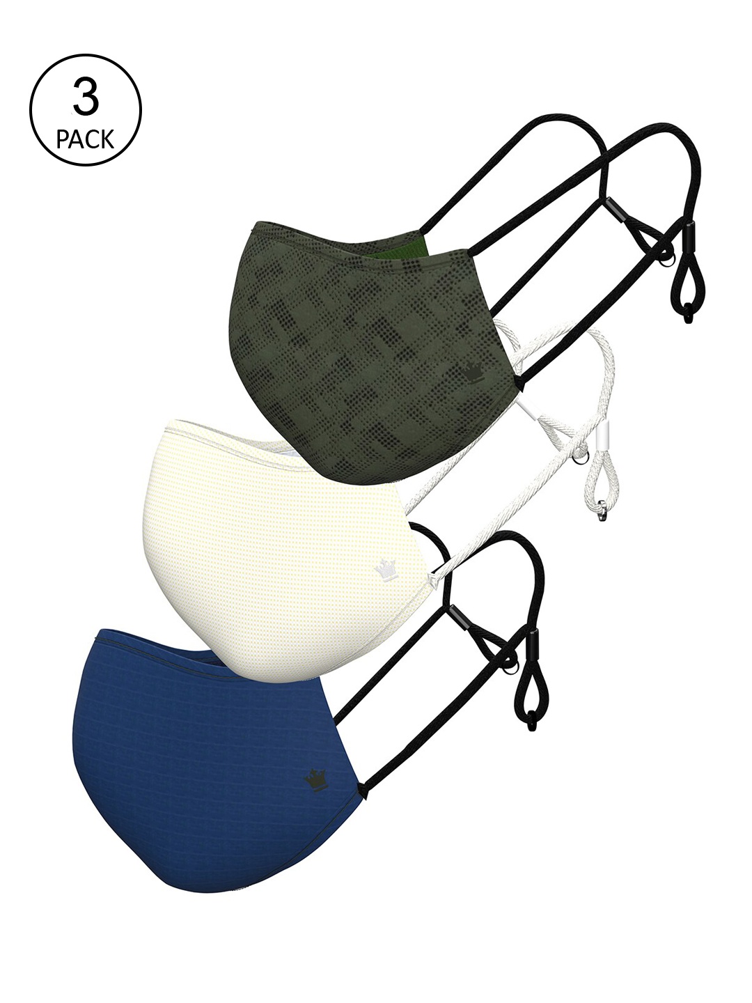 

Louis Philippe Men Pack Of 3 Assorted Cotton Reusable Protective Outdoor Face Masks