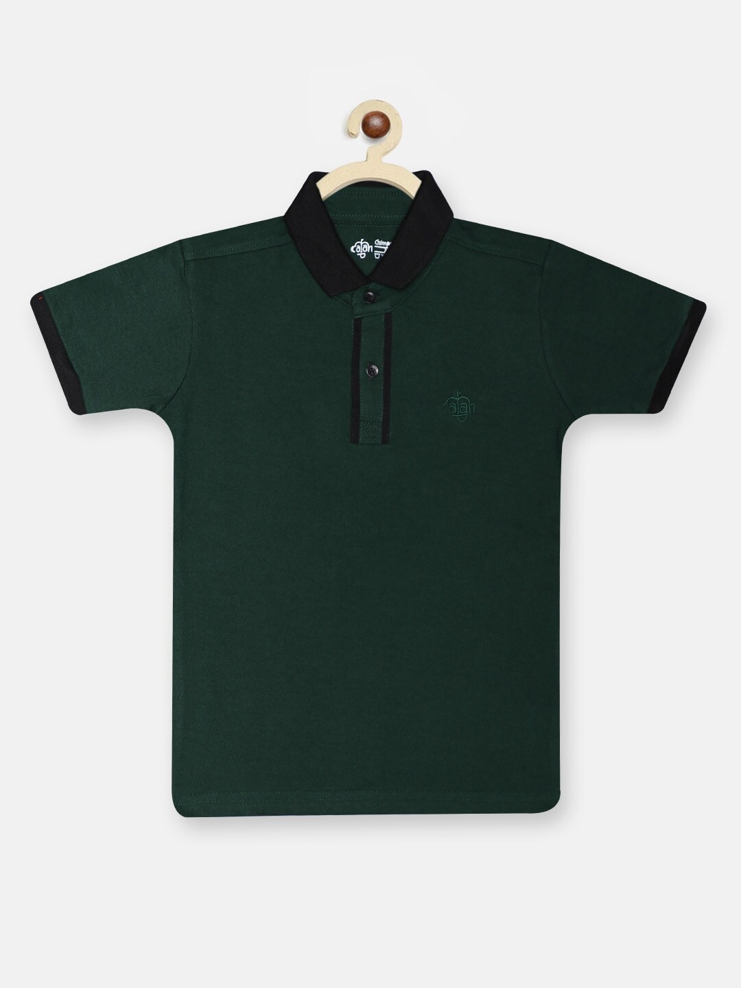 

CHIMPRALA Boys Green Polo Collar T-shirt