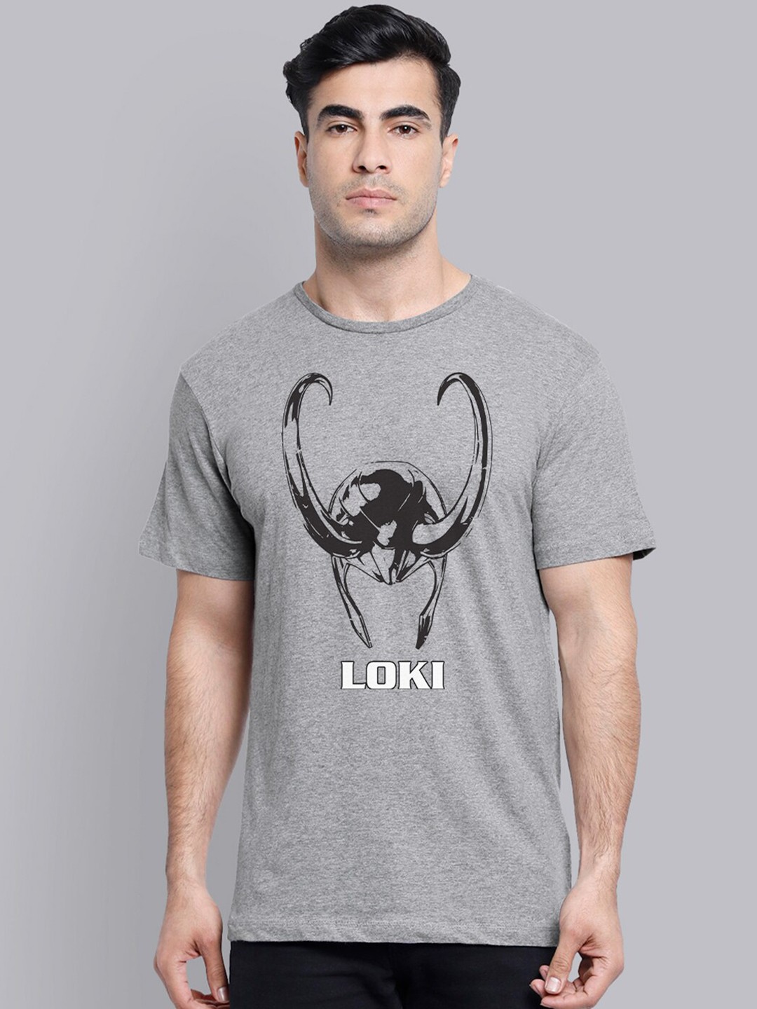 

Free Authority Men Grey Loki Printed T-shirt