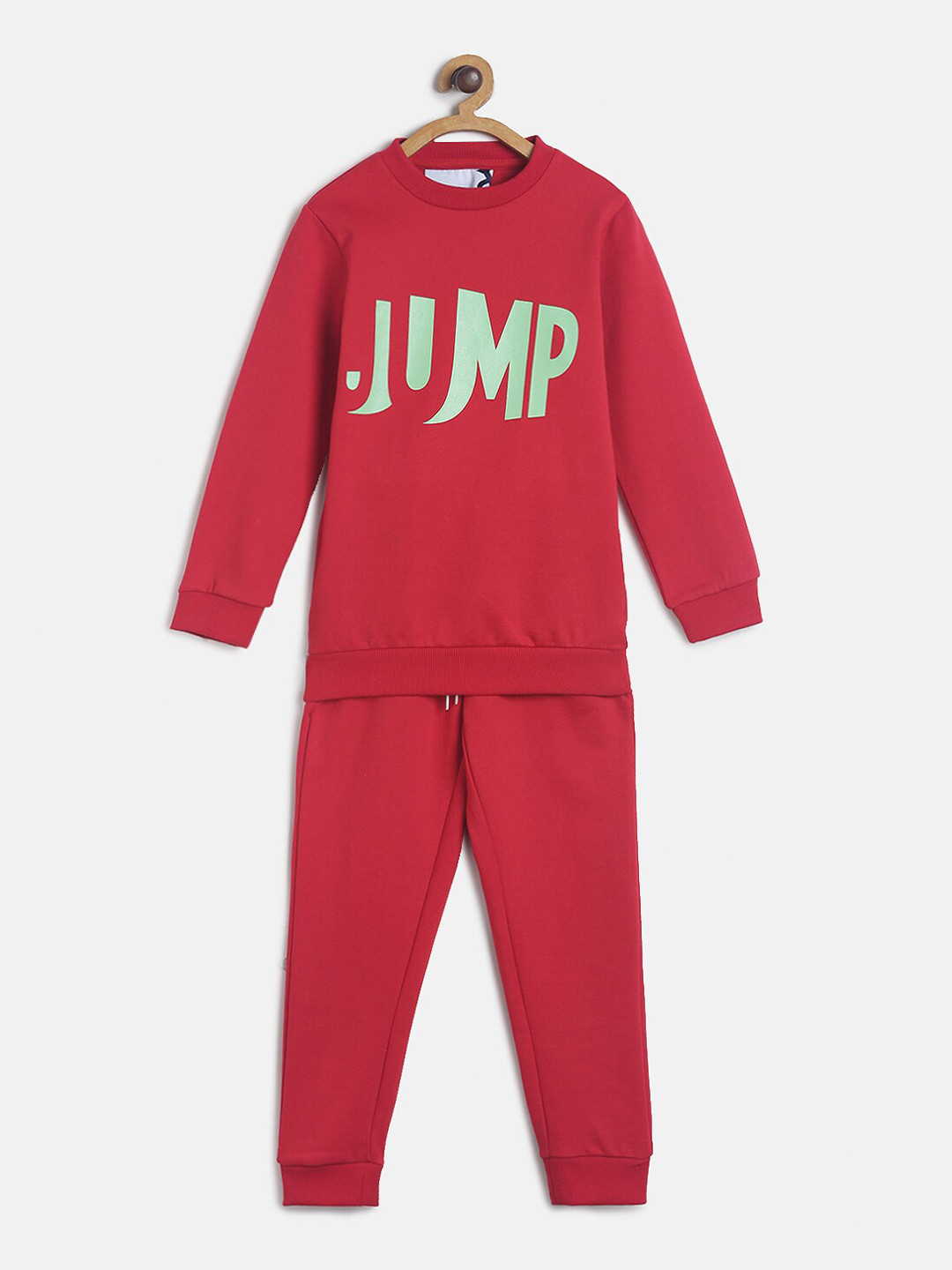 

TALES & STORIES Boys Red & Green Printed T-shirt with Pyjamas