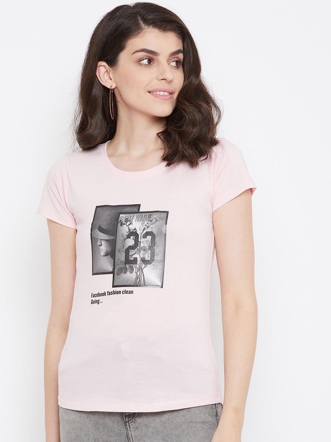 

NEVA Pink Regular Printed Top