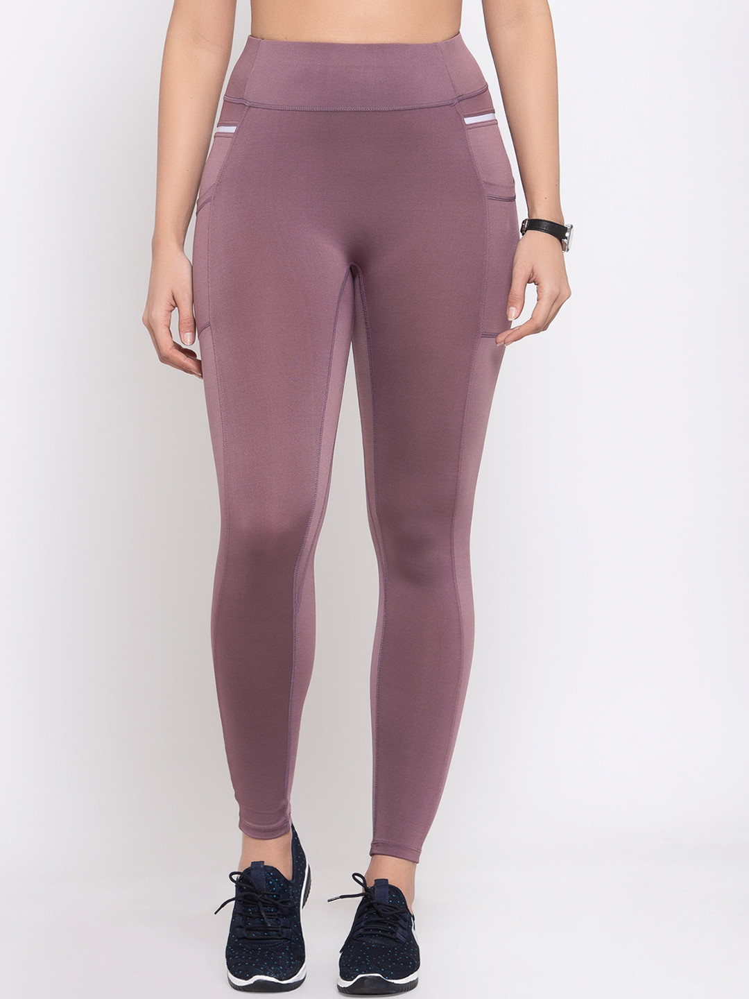 

Laceandme Women Pink Solid Activewear Ankle Length Leggings