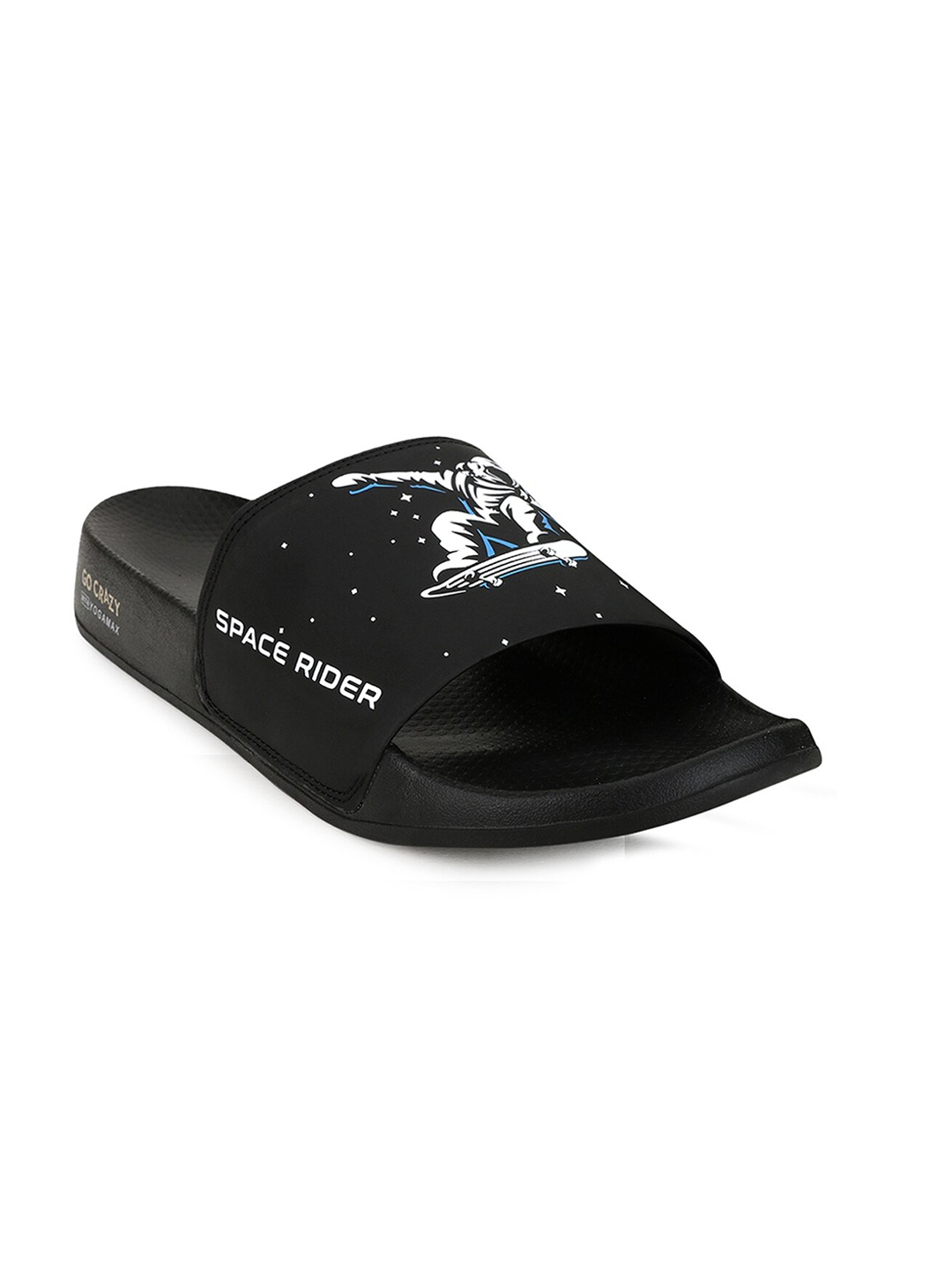 

Campus Men Black & White Printed Sliders