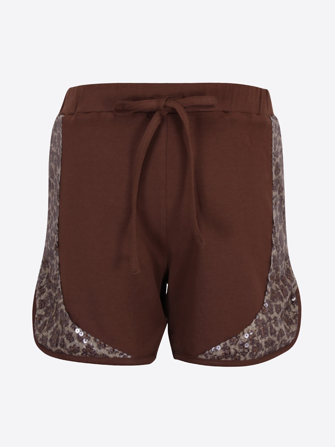 

CUTECUMBER Girls Brown Printed Mid-Rise Regular Shorts