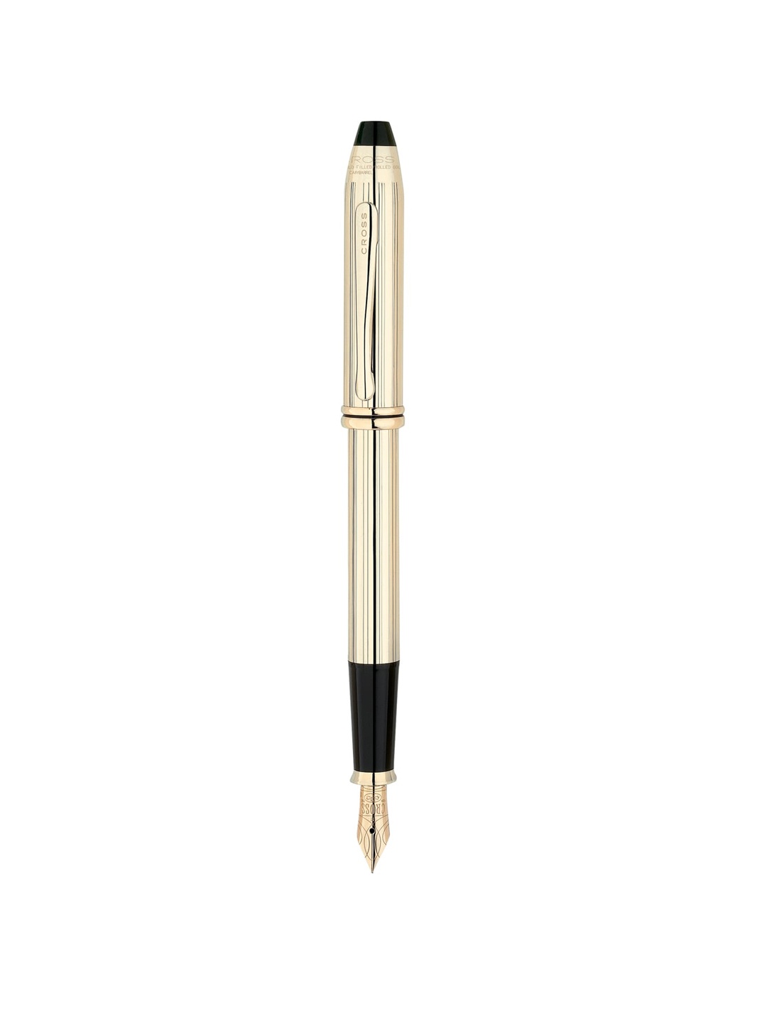 

Cross Black 10 KT Rolled Gold-Plated Townsend Fountain Pen with Box