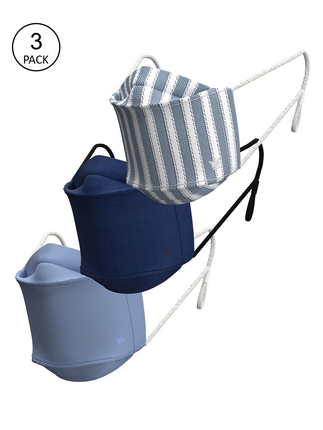 

Louis Philippe Men Pack Of 3 Assorted Cotton 3-Ply Reusable Outdoor Cloth Masks