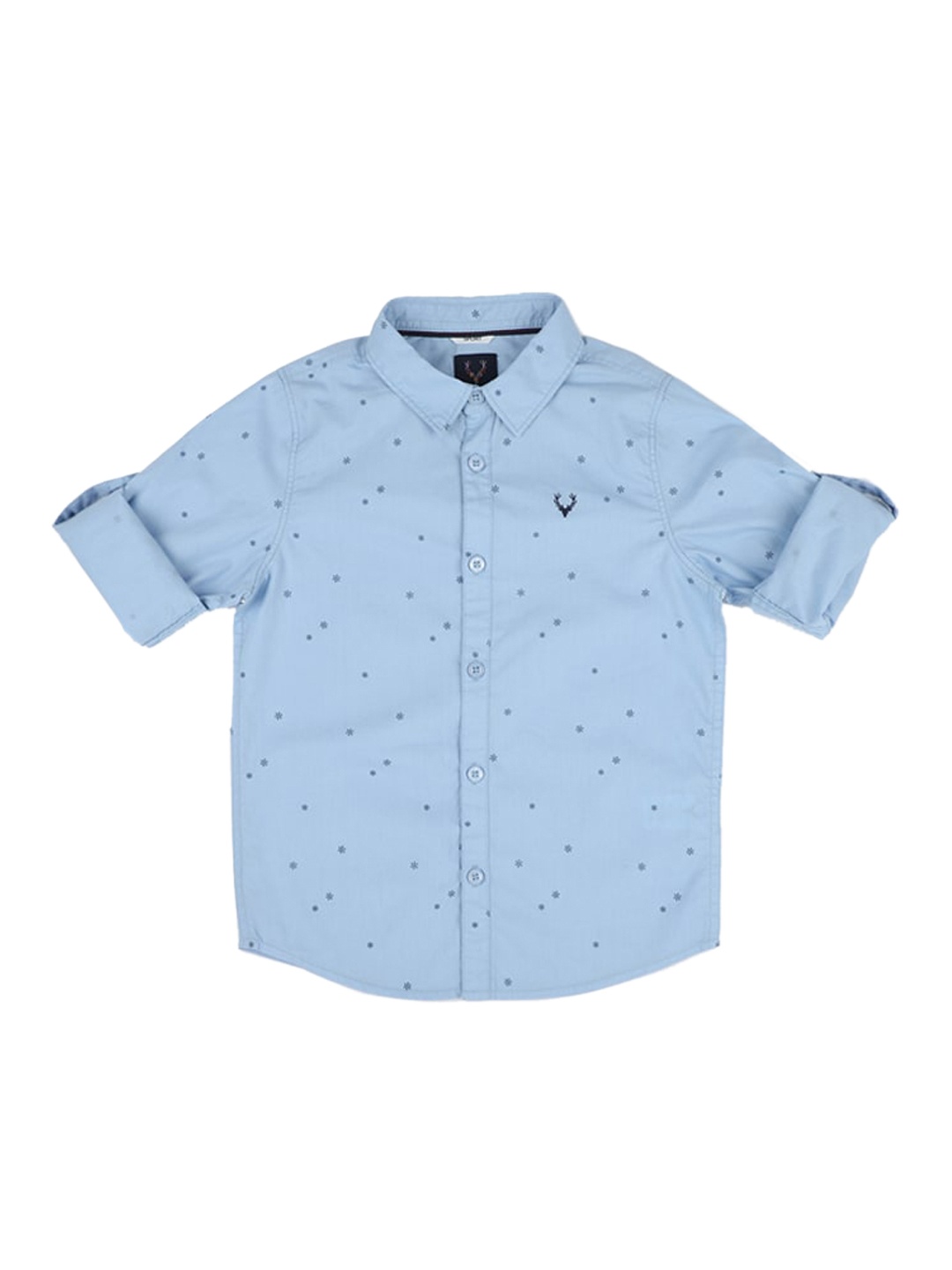 Allen Solly Junior Boys Blue Regular Fit Printed Casual Shirt