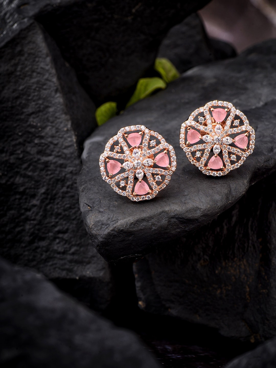 

Saraf RS Jewellery Women Pink Contemporary Studs Earrings