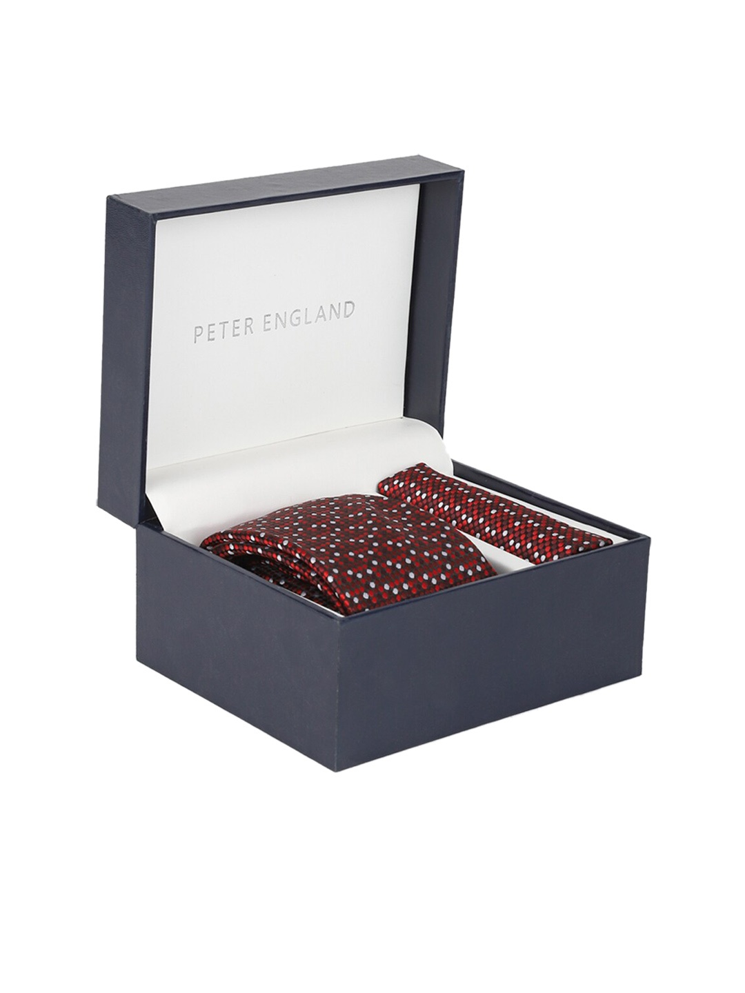 

Peter England Men Maroon & White Printed Accessory Gift Set