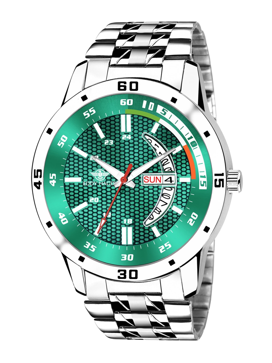 

EDDY HAGER Men Green Day and Date Display Analogue Watch