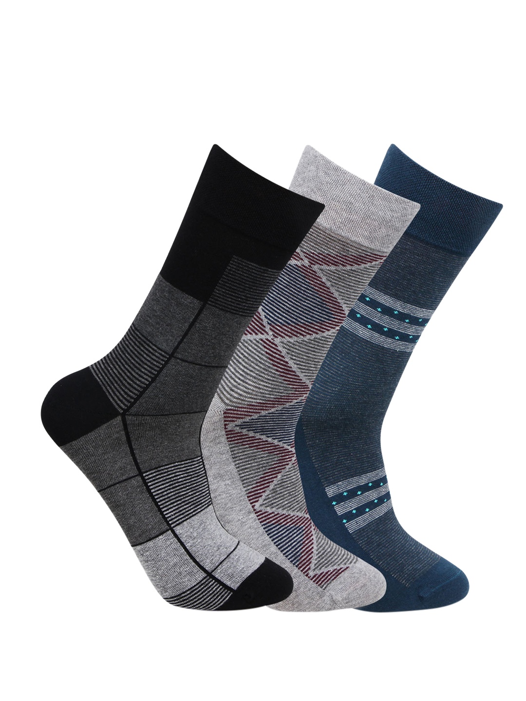 

Bonjour Men Pack Of 3 Assorted Calf-Length Socks