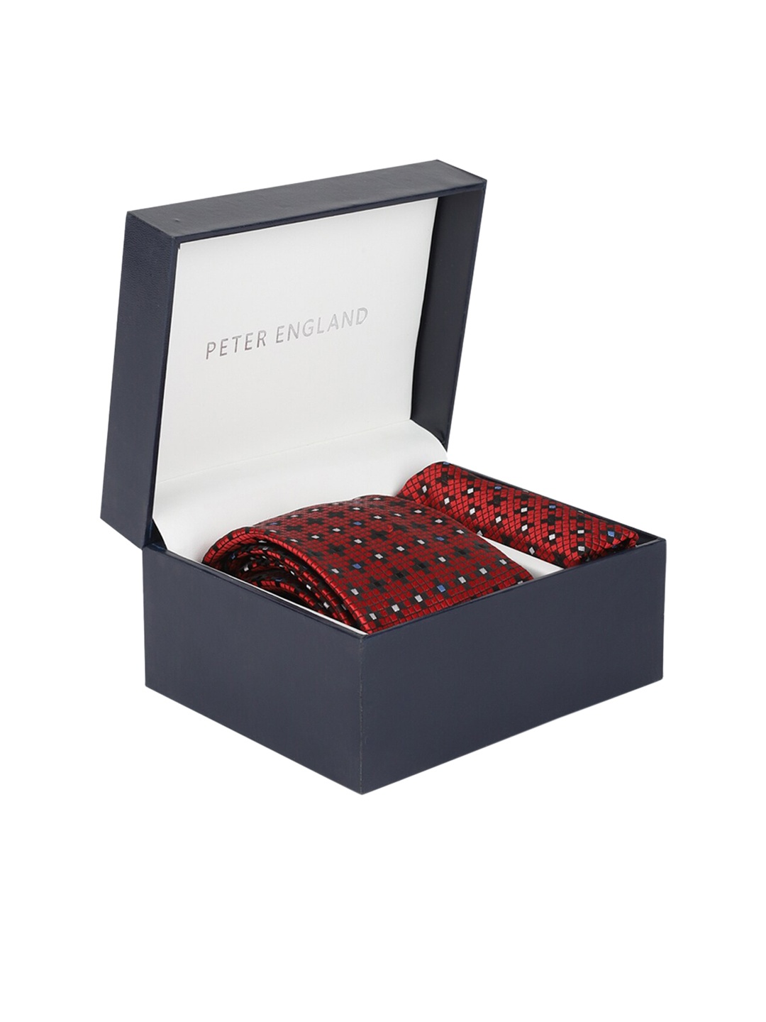 

Peter England Men Red & White Printed Accessory Gift Set