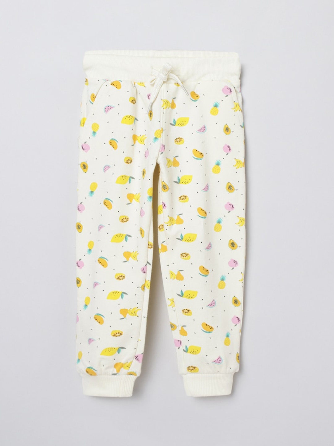 

max Girls White Printed Joggers