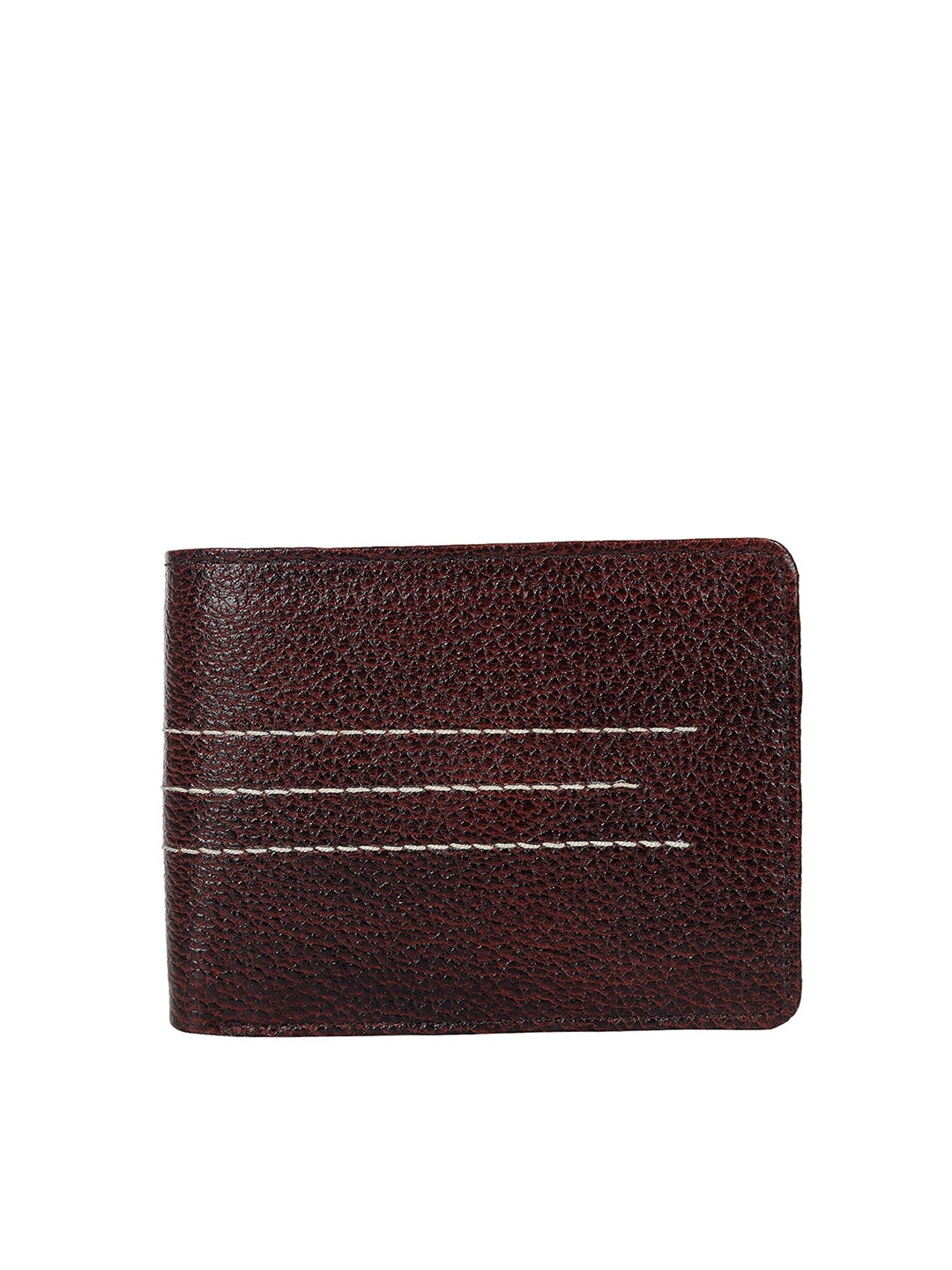 

Leather World Men Brown Textured Leather Two Fold Wallet