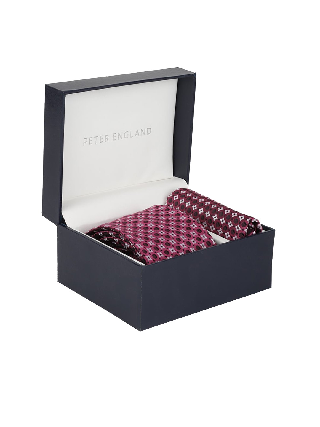 

Peter England Men Maroon & White Printed Accessory Gift Set