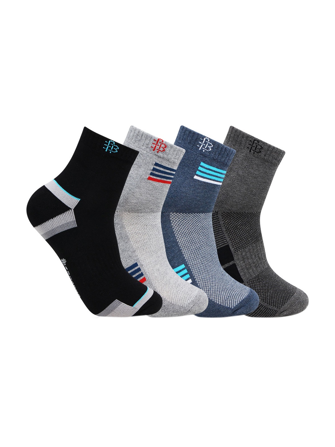 

Bonjour Men Pack Of 4 Above Ankle-Length Socks, Grey