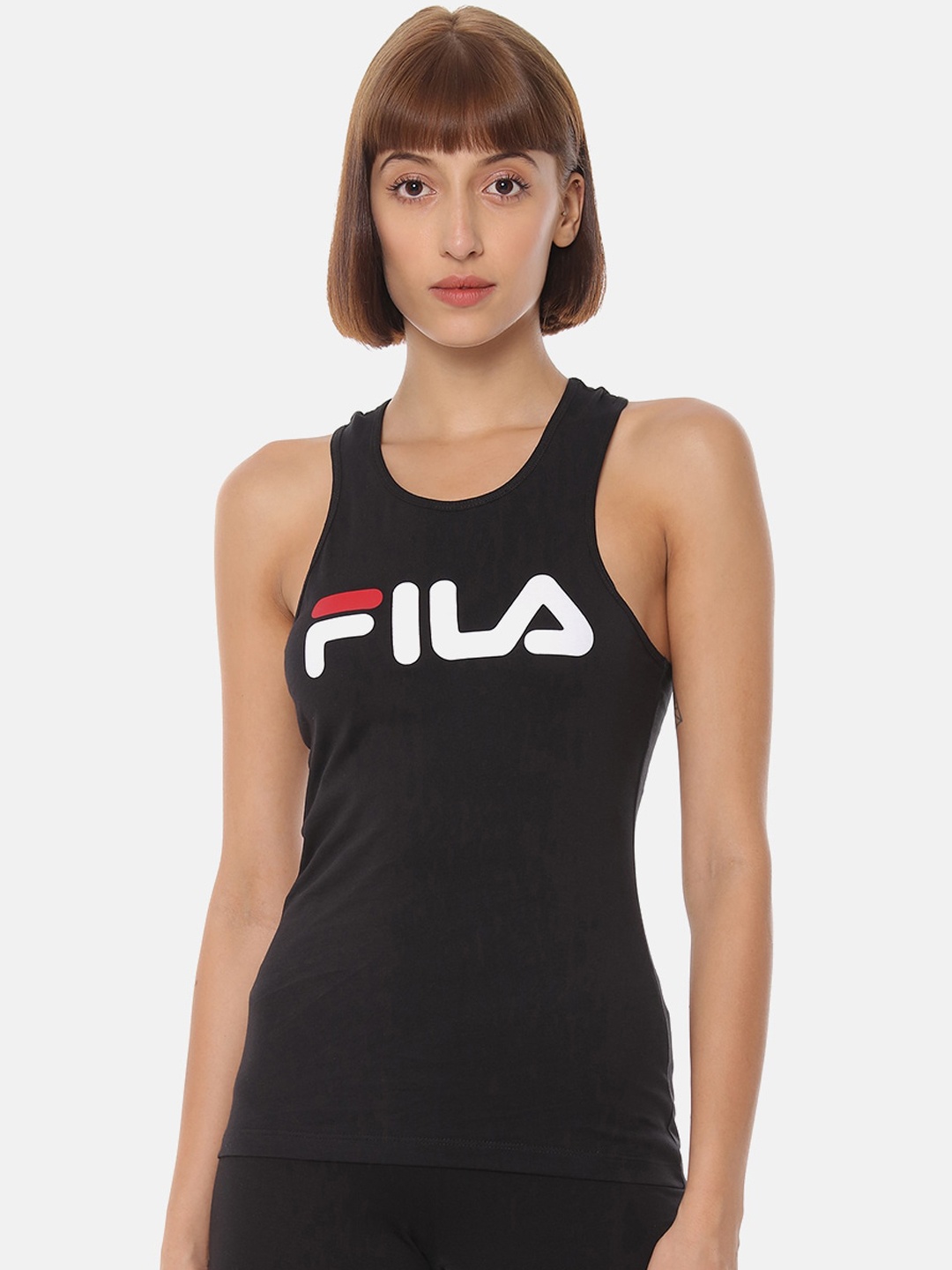 

FILA Black Brand Logo Cotton DAISY Tank Top