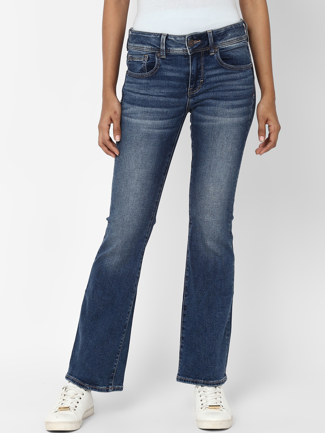 

AMERICAN EAGLE OUTFITTERS Women Blue Bootcut Heavy Fade Jeans