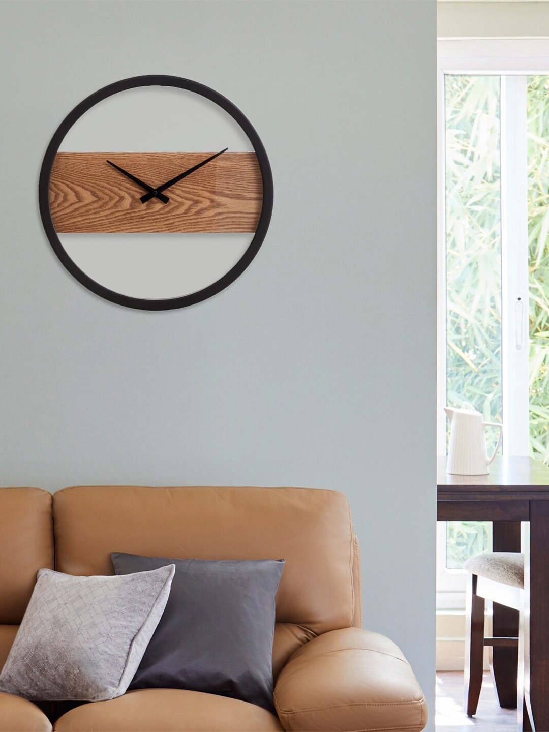 

Home Centre Black & Brown Contemporary 38Cm Wall Clock