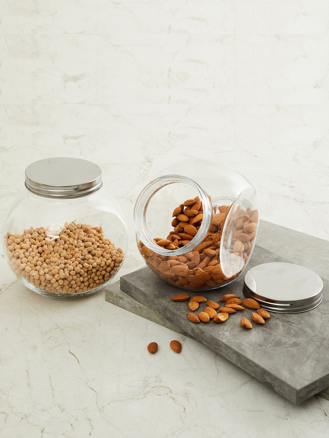 

Palestine Hexa Glass Jar - 1.6L - Set of 2, Transparent