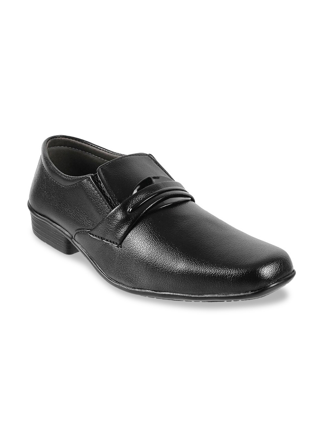 

WALKWAY by Metro Men Black Solid Formal Slip-Ons