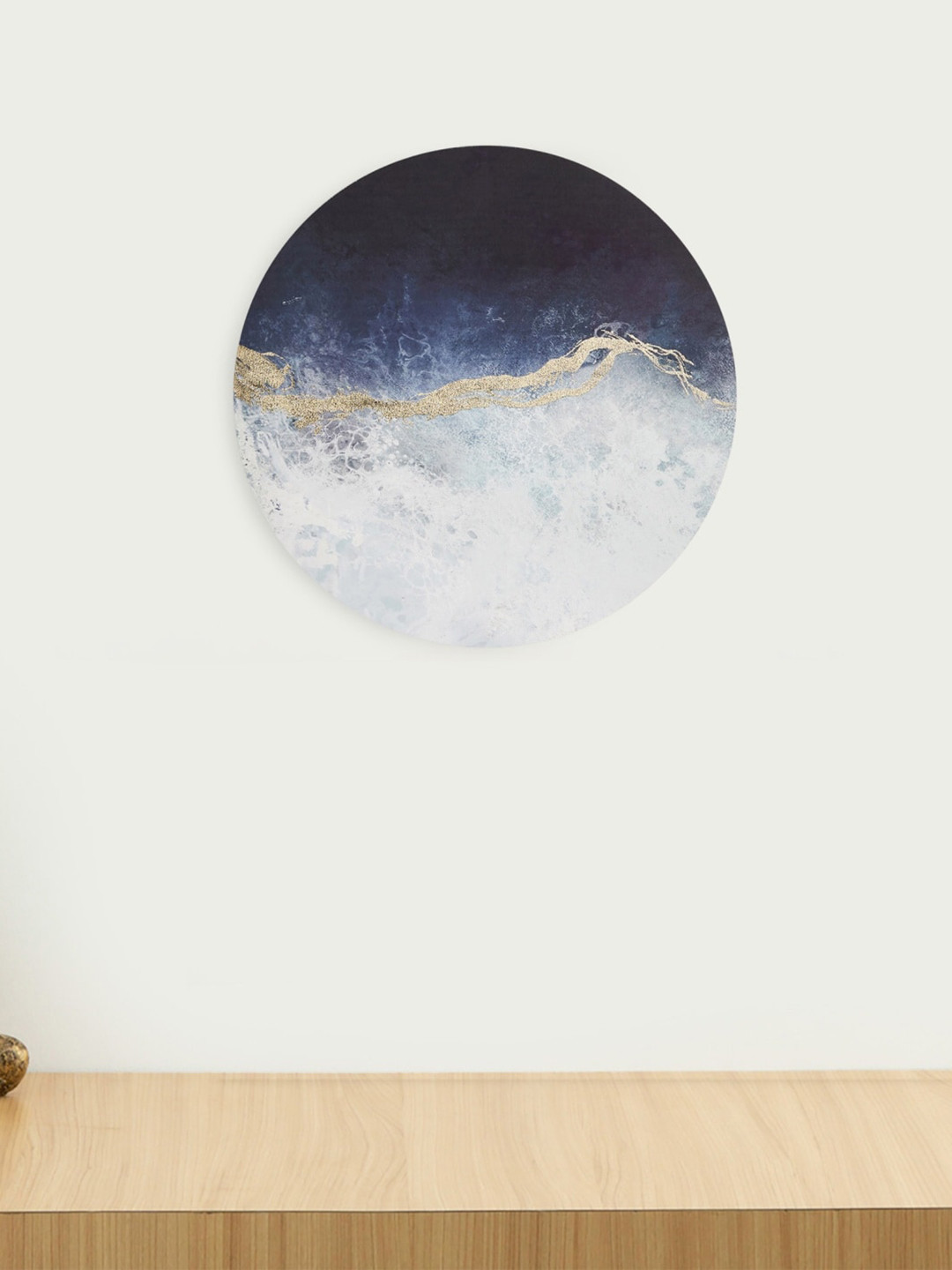 

Home Centre Blue & White Artistry Abstract Round Wall Art