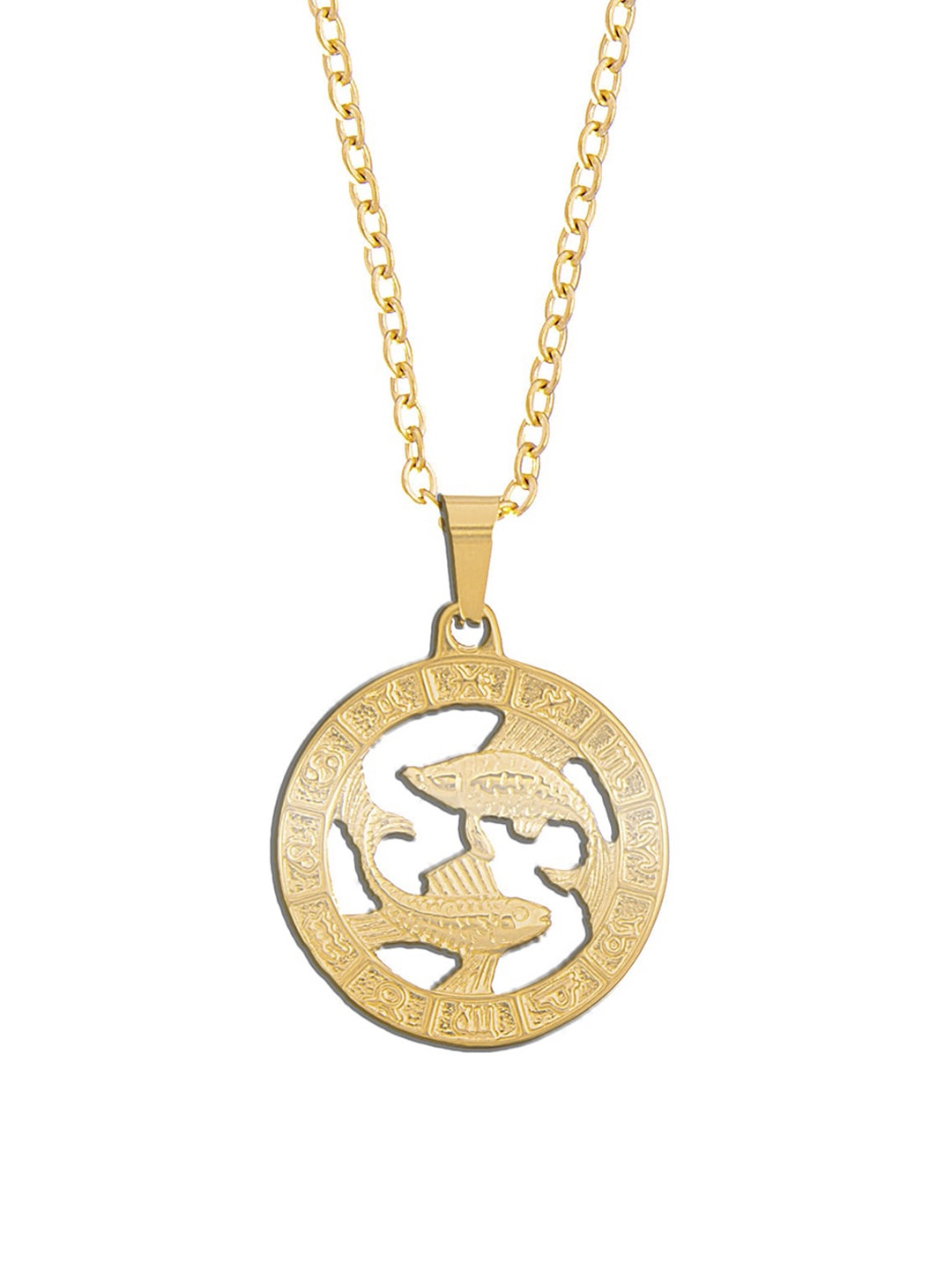 

Moon Dust Women Gold-Toned Zodiac Sun Sign Pendant With Chain