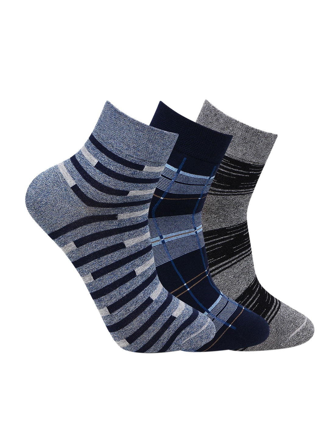 

Bonjour Men Pack Of 3 Multicoloured Above Ankle-Length Socks, Multi