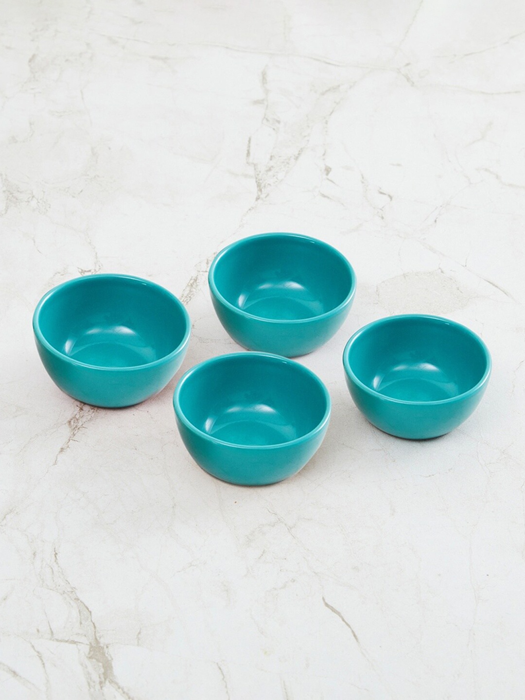 

Home Centre Set Of 4 Blue Solid Ceramic Dip Bowls