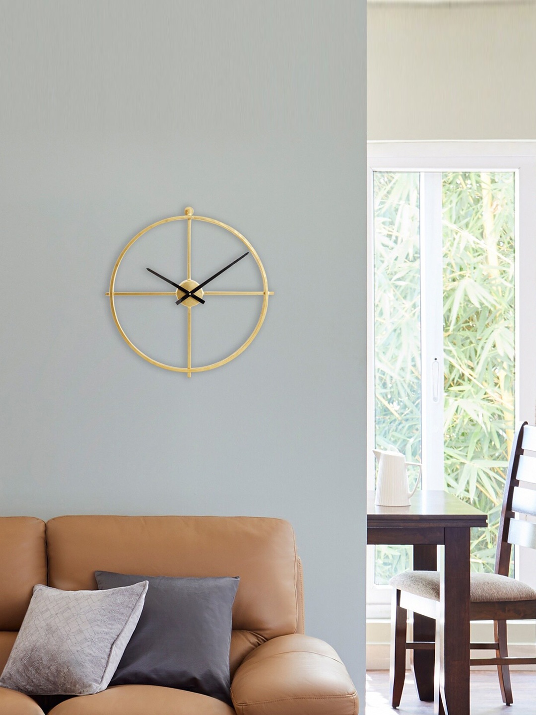 

Home Centre Gold-Toned Contemporary Casablanca Round Wall Clock 47.5 cm