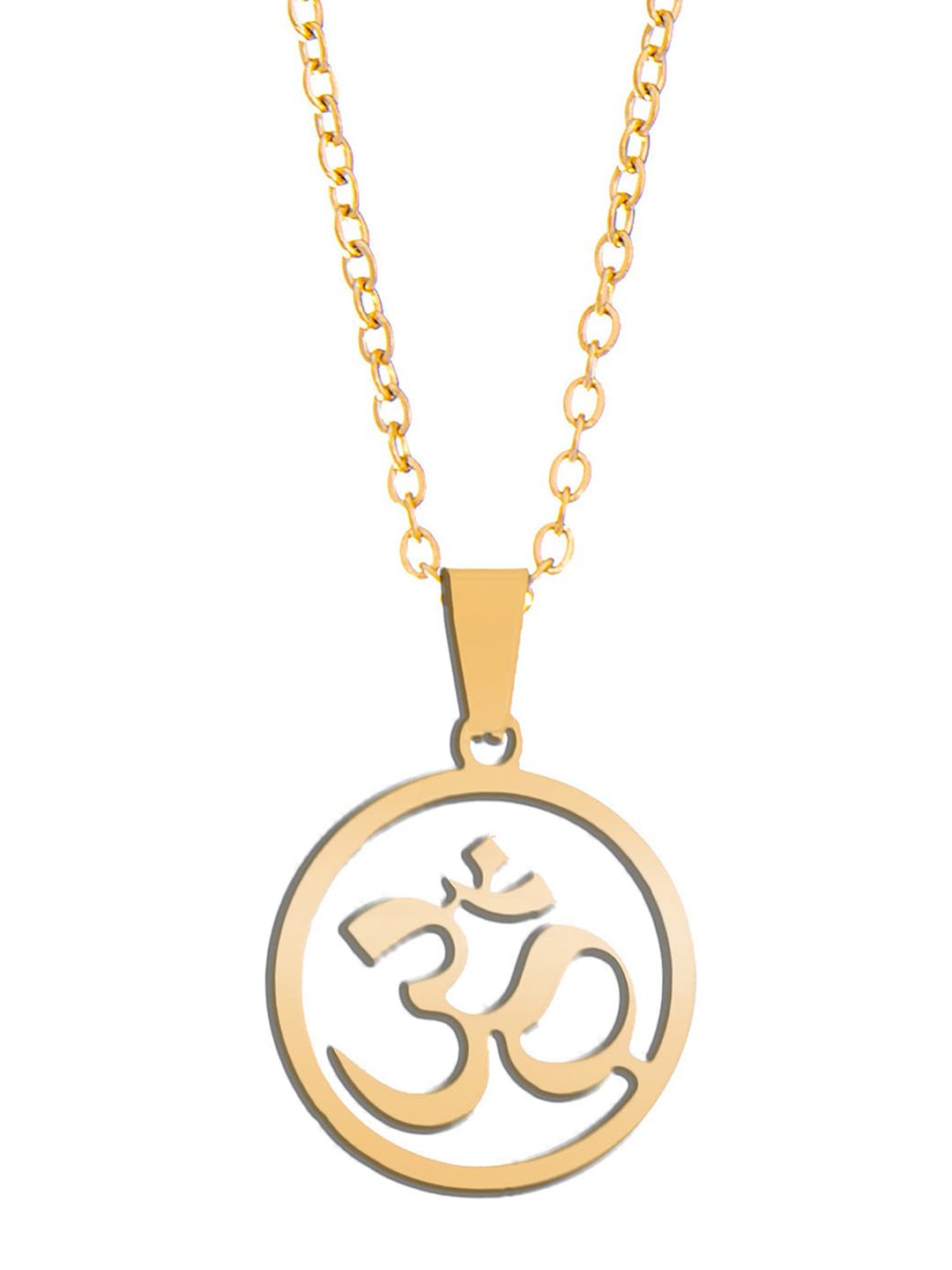 

Moon Dust Womans Gold-Plated Gold-Toned Om Charm Pendant With Chain