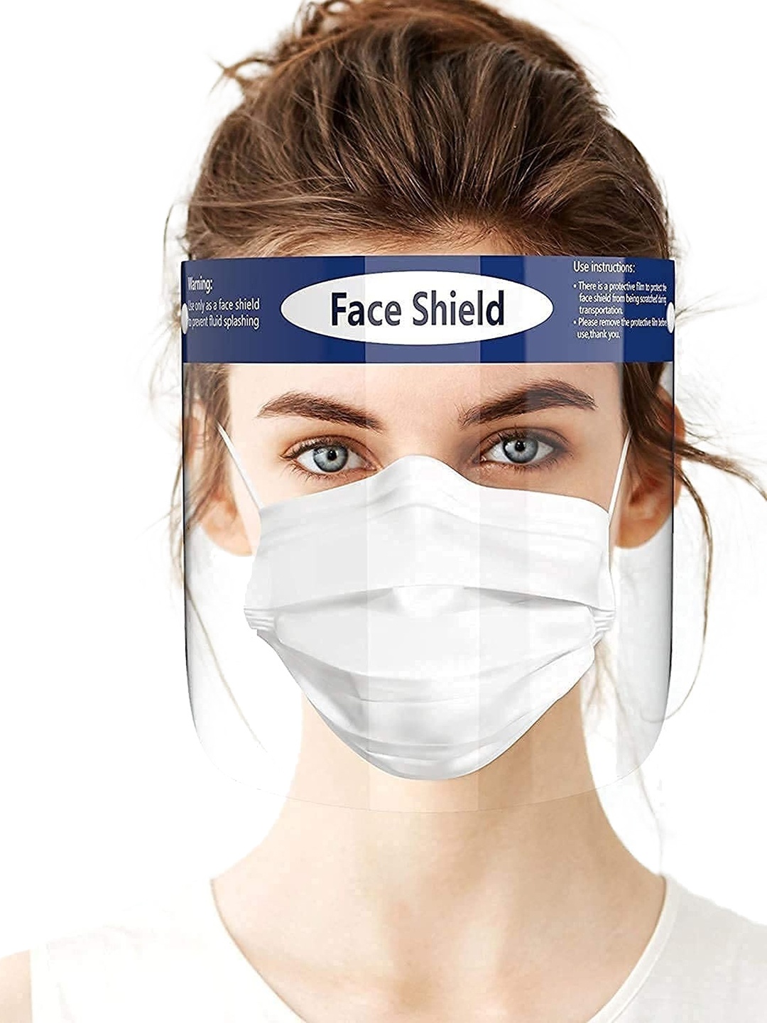 

Apsis Set of 4 Heavy Duty Plastic Reusable Long Lasting Face Shield, Blue