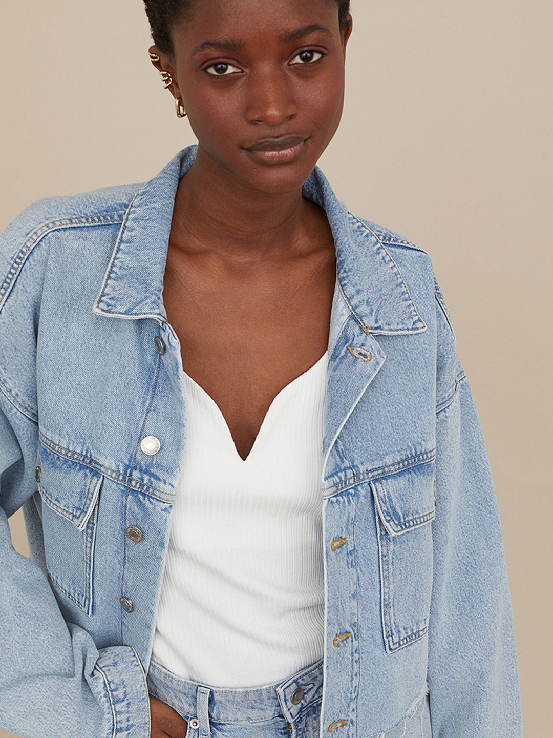 

H&M Women White Ribbed Vest Top