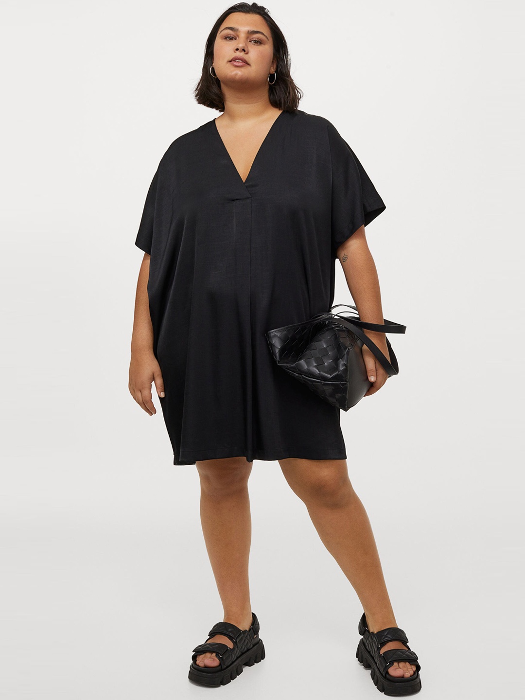 

H&M+ Black V-Neck Dress