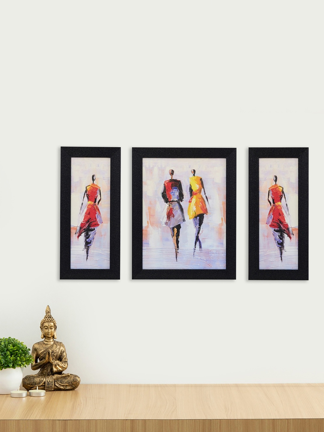 

Home Centre Red & Blue Set of 3 Corsica Figurative Wall Art Paintings, Multi