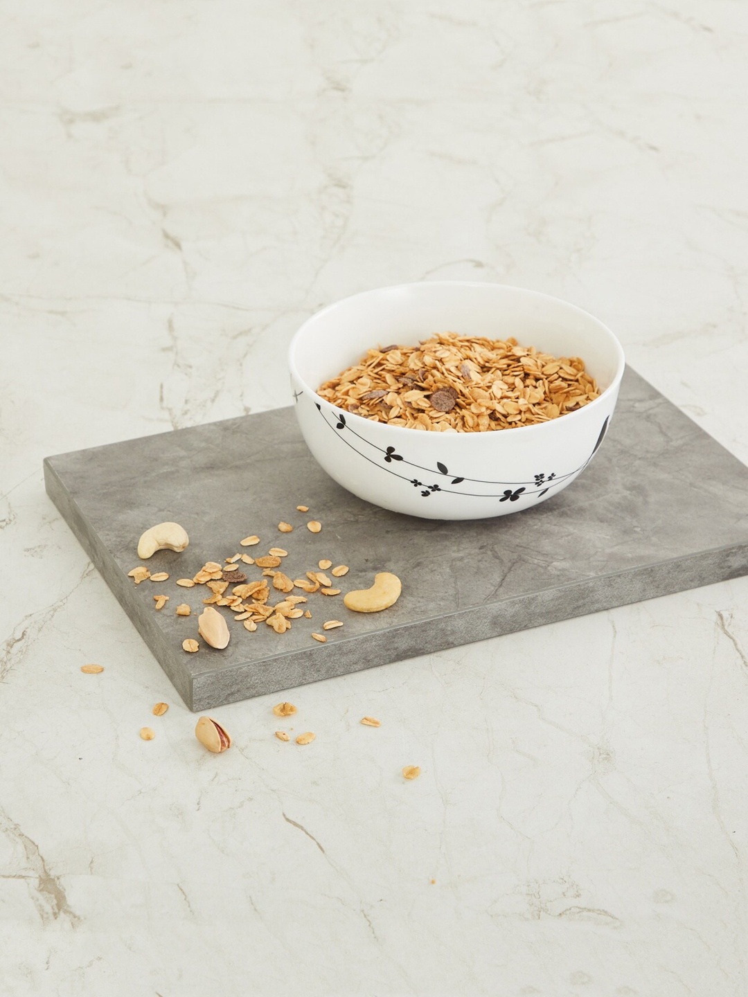 

Home Centre White & Black Lucas Allure Hipo Cereal Serving Bowl